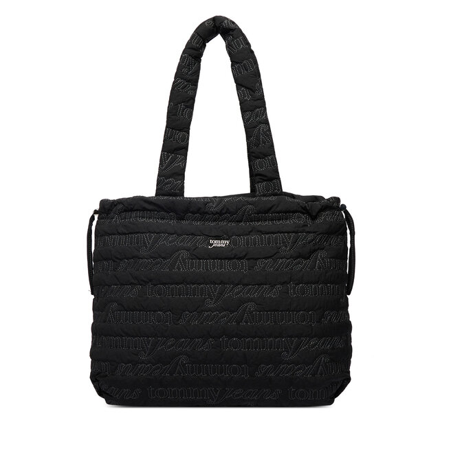 Torebka Tommy Jeans Tjw Icon Nylon Tote Aop AW0AW18649 Czarny -