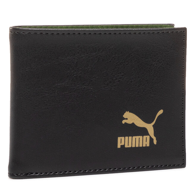 puma black leather wallet