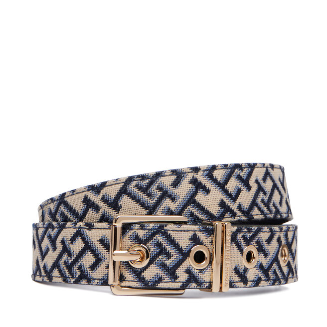 Pasek Tommy Hilfiger Th Square 2.5 Jacquard AW0AW18894 Beżowy -