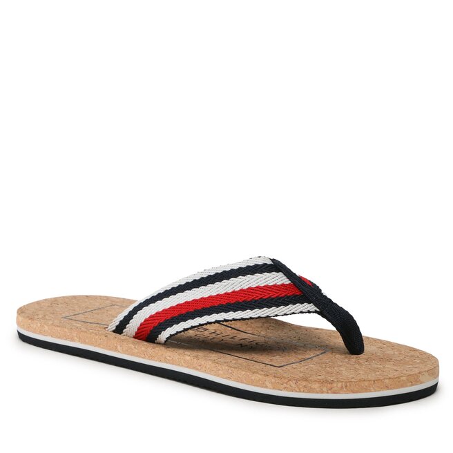 Flip flop Tommy Hilfiger Cork Beach Sandal FM0FM04475 Desert Sky DW5 Beach imagine noua