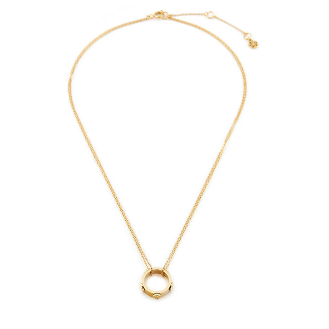Naszyjnik Tory Burch Miller Stud Circle Pendant - Złoty