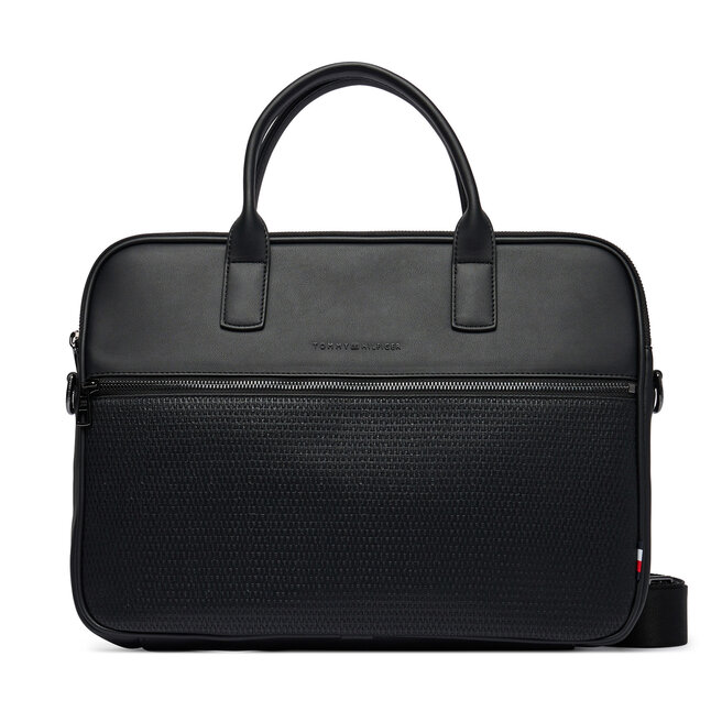 Torba na laptopa Tommy Hilfiger Th Woven Computer Bag AM0AM14094 Czarny -