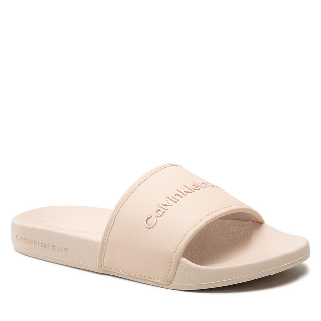Calvin Klein Jeans Sandaler och Slip-ons Calvin Klein Jeans Slide Bold Institutional YW0YW00720 Tuscan Beige/Pink Blush 0GD