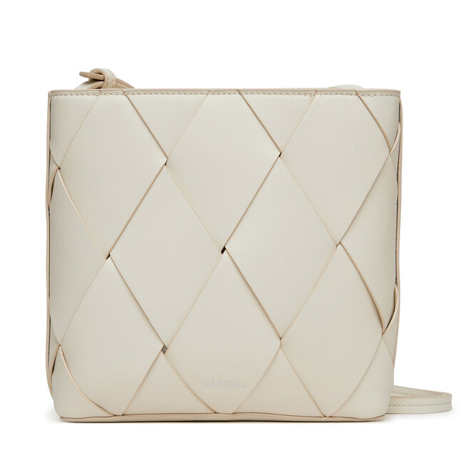 Torebka Calvin Klein Ck Woven Square Crossbody - Biały