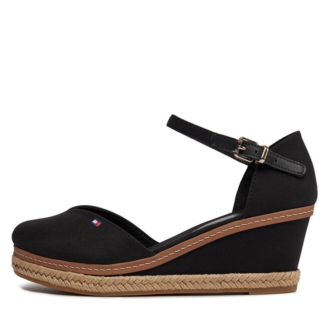 Tommy Hilfiger Espadrilky Tommy Hilfiger Basic Close Toe Mid Wedge FW0FW04787 Black BDS