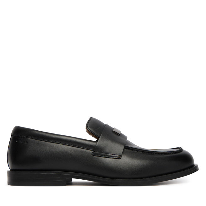Półbuty Calvin Klein Ess Rubber Loafer Hw Plaq Va Lth HM0HM02177 Czarny - męskie