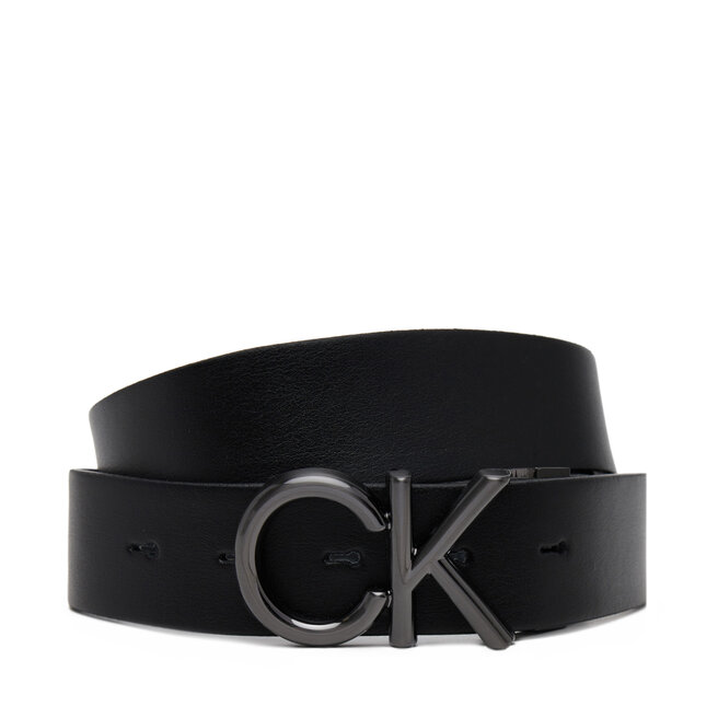 Pasek Męski Calvin Klein Adj/Rev Ck Metal Bombe Mono 35Mm - Czarny