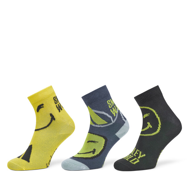 Zestaw 3 par wysokich skarpet dziecięcych adidas Smiley World - Kolorowy