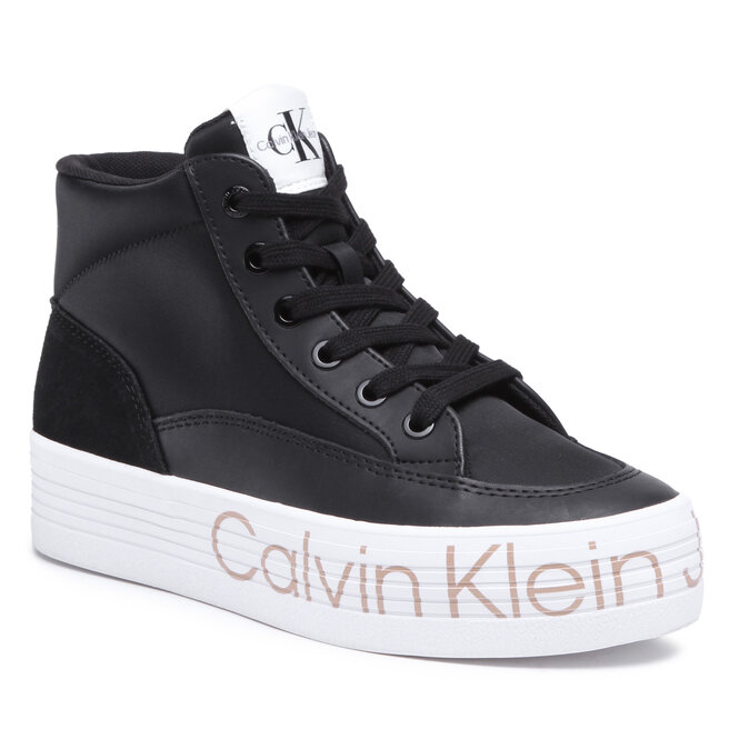 Sneakers Calvin Klein Jeans Vulc Flatf Mid Wrap Around Logo YW0YW00865 Black BDS Around imagine noua gjx.ro