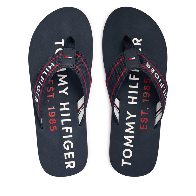 Japonki Tommy Hilfiger Sporty Hilfiger Beach Sandal FM0FM05805 Granatowy -