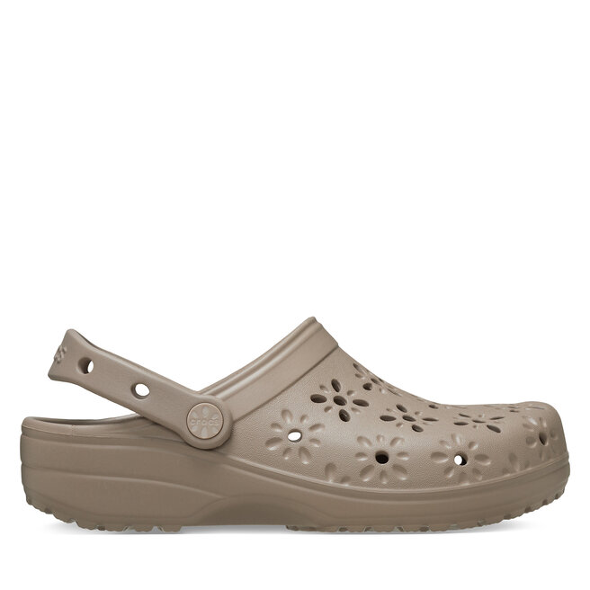 Klapki Crocs Classic Floral Cut Out Clog - Brązowy