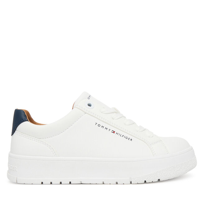 Sneakersy Tommy Hilfiger Low Cut Lace Up Sneaker - D Biały