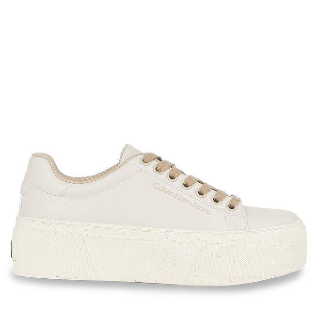 Sneakersy Calvin Klein Jeans Bold Vulc Flatf Low Laceup Wn - Beżowy