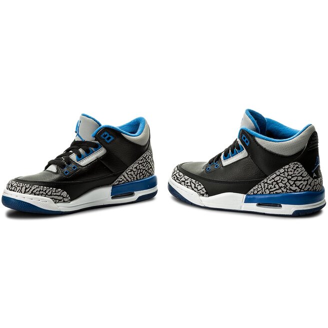 Batai Nike Air Jordan 3 Retro BG 398614 007 Black/Sport Blue/Wolf Grey •  Www.eavalyne.lt