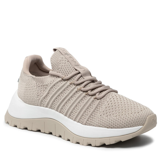 Sneakers Calvin Klein Knit Lace Up HW0HW00672 Silver Lining ACE Ace imagine noua gjx.ro