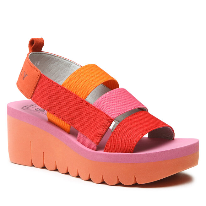 Sandales Fly London Yerefly P144847005 Red Orange Rose chaussures
