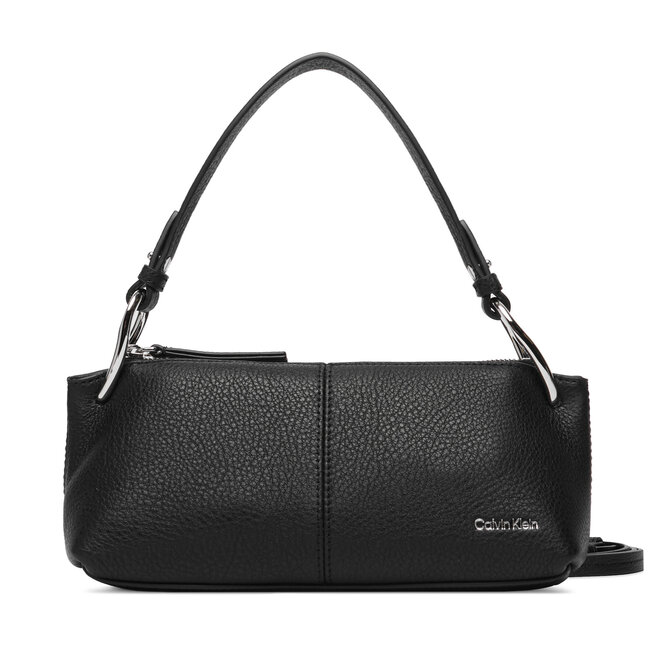 Torebka Calvin Klein Slouchy Leather Small Conv Bag LV04F3659G Czarny -