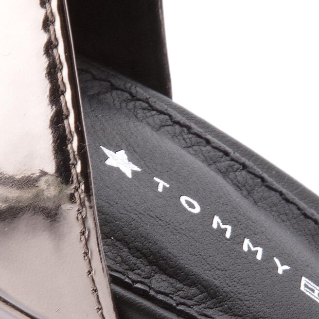 Tommy hilfiger mirror metallic heeled sandal hotsell