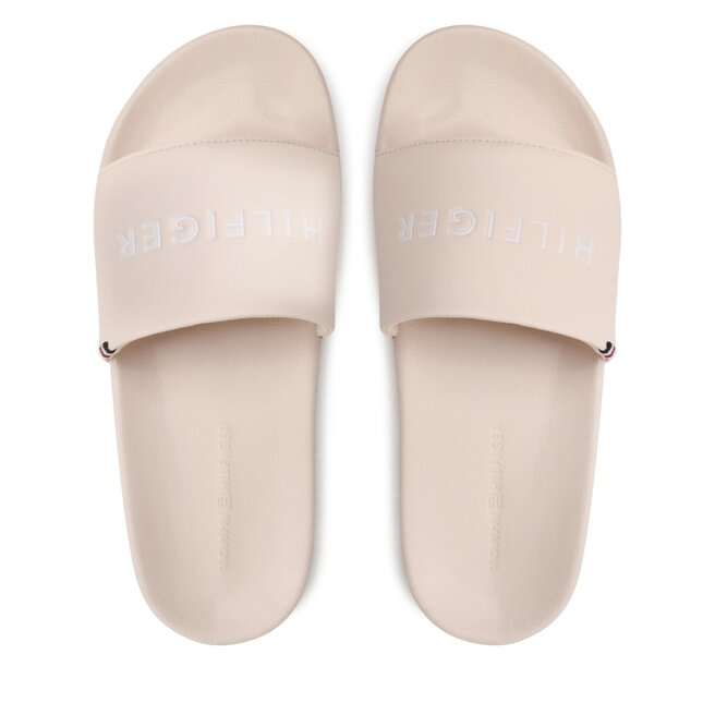 Tommy Hilfiger Șlapi Tommy Hilfiger Feminne Seasonal Slide FW0FW07257 Sugarcane AA8