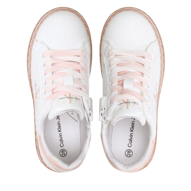Calvin Klein Jeans Sneakers Calvin Klein Jeans Low Cut Lace-Up Sneaker V3A9-80474-1434 White/Pink X134
