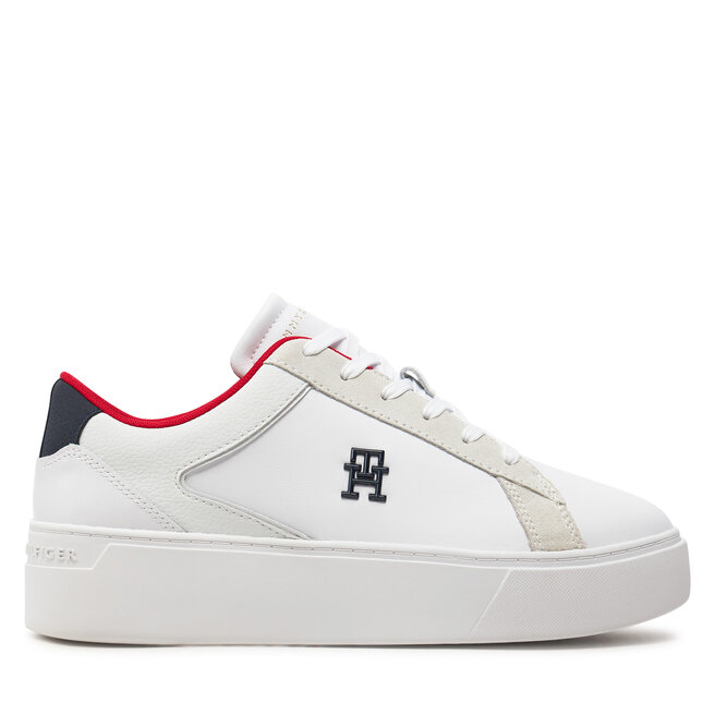 Sneakersy Tommy Hilfiger Th Platform Court Sneaker Nbk - Biały