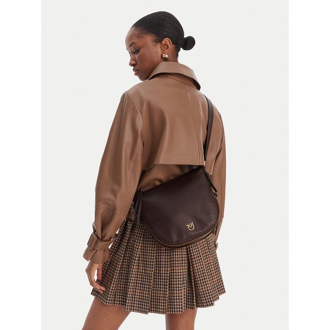 Torebka PINKO Hobo Zip Around Mini Ai 25-26 PLTT 105332 A0QO Bordowy -