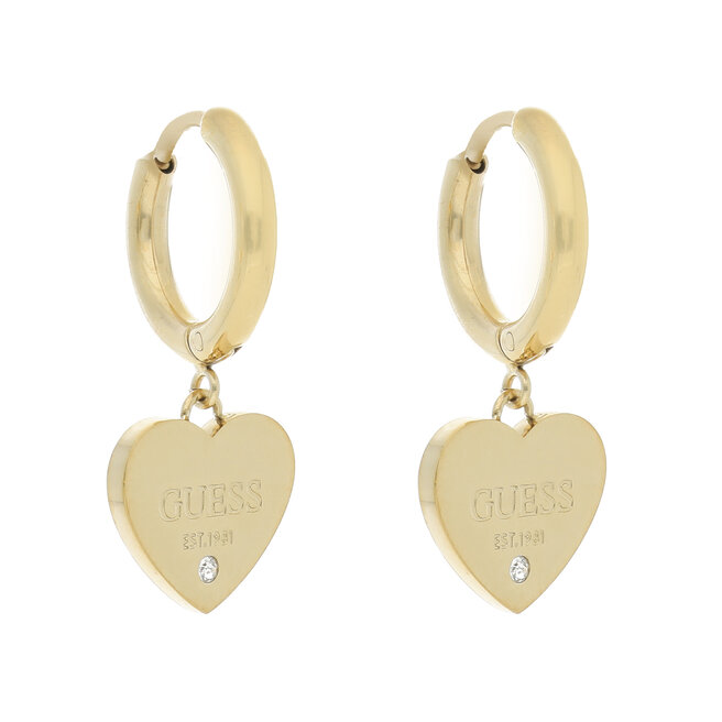 Kolczyki Guess Huggie Me JUBE03 145JW Żółte złoto -