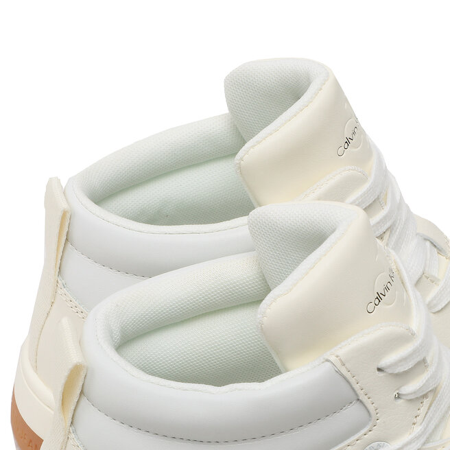 Calvin Klein Jeans Сникърси Calvin Klein Jeans Basket Cupsole Mid Leather YW0YW00877 Ivory/Bright White 02X
