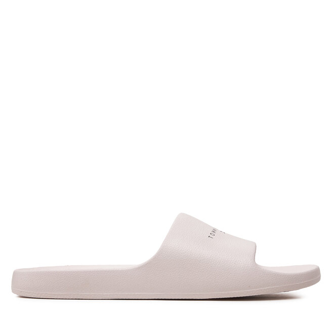 Klapki Tommy Jeans Tjw Printed Pu Pool Slide - Écru