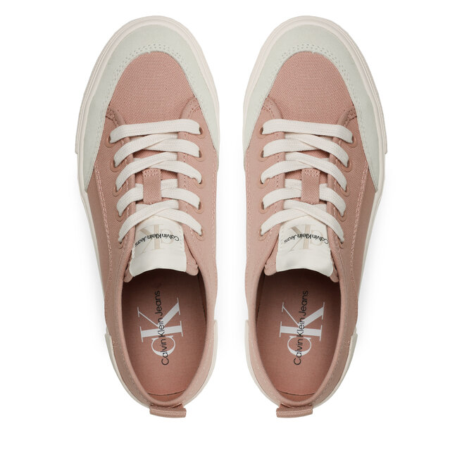 Calvin Klein Jeans Teniszcipő Calvin Klein Jeans Vulc Flatform Bold Irreg Lines YW0YW00903 Cafe Creme/Eggshell