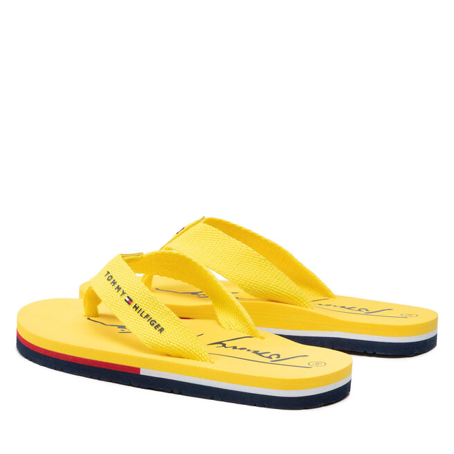 Tommy Hilfiger Σαγιονάρες Tommy Hilfiger Logo Print Flip Flop T3A8-32190-0058 M Yellow 200