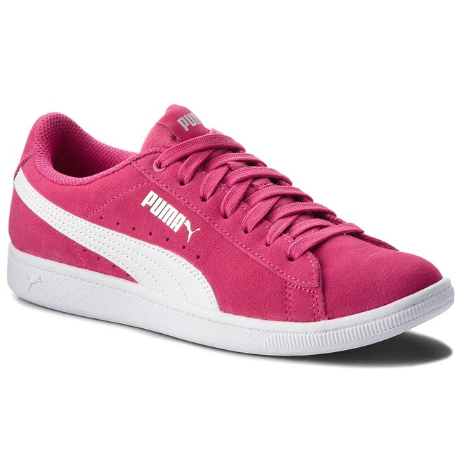 puma pulsar wedge trainers in metallic silver and pink