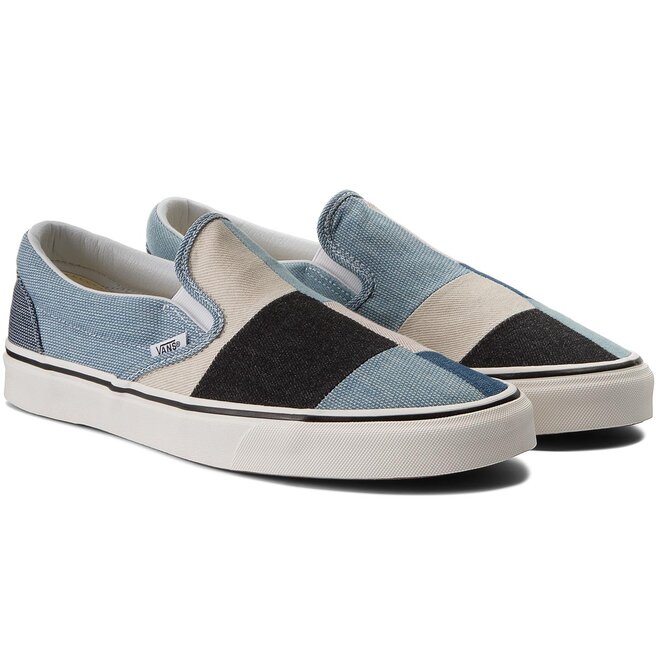 vans slip on denim patchwork