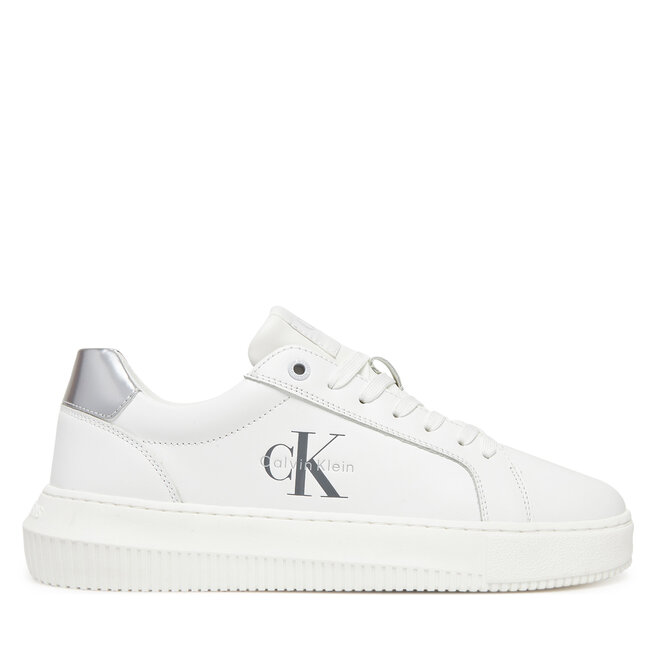 Sneakersy Calvin Klein Jeans Chunky Cupsole Lth Silver - Biały