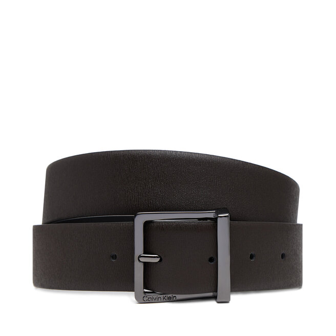Pasek Męski Calvin Klein Sleek Square Tex 35Mm - Brązowy