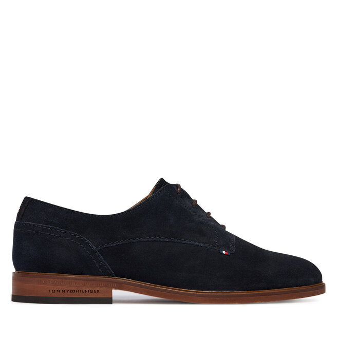 Półbuty Tommy Hilfiger Hilfiger Suede Dress Shoe FM0FM05776 Granatowy - męskie