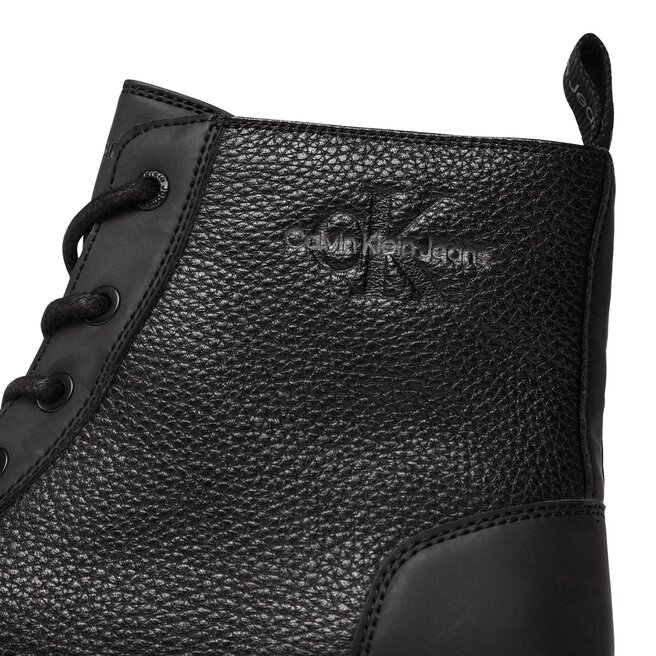 Calvin Klein Jeans Ghete Calvin Klein Jeans Eva Mid Laceup Boot Lth YM0YM00751 Triple Black 0GT