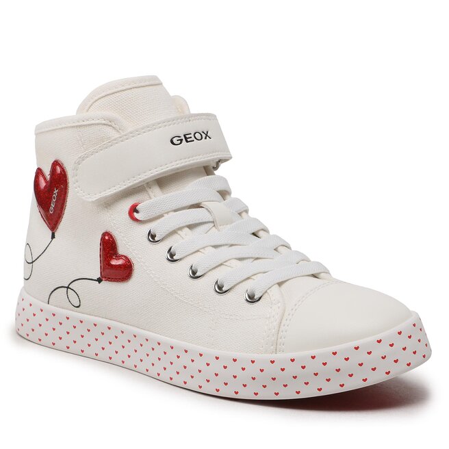 Sneakers Geox Jr Ciak Girl J3504H01054C0050 D White/Red Ciak imagine noua gjx.ro