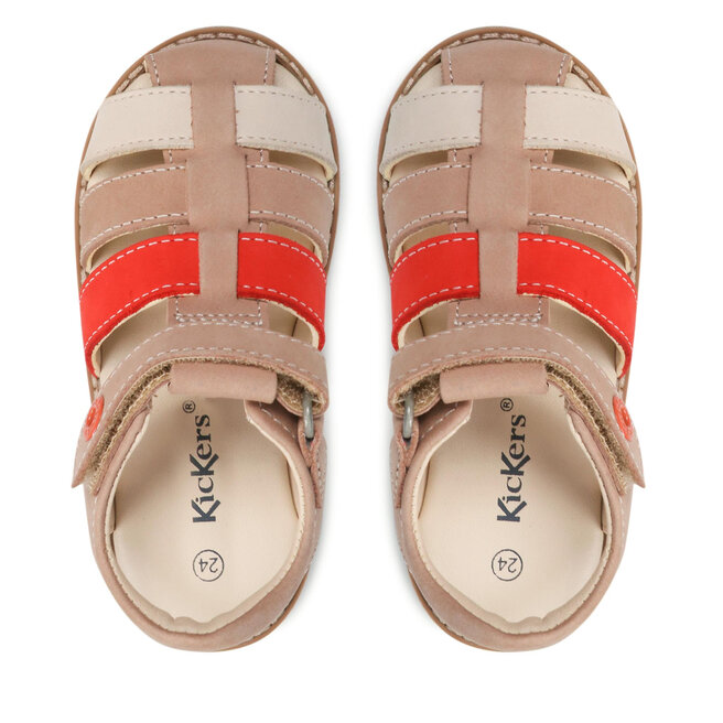 Sandales Kickers Nonosti 895190 10 S Beige Rouge 113 chaussures
