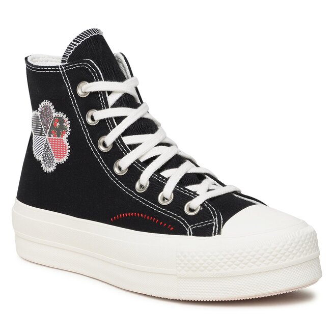 Teniși Converse Ctas Lift Hi A05194C Black/Egret/Red