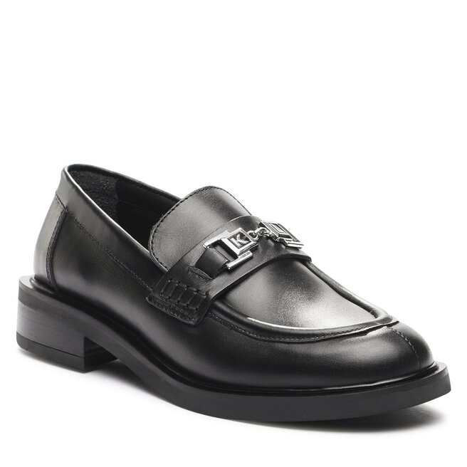 KARL LAGERFELD Loafersy KARL LAGERFELD KL41420 Black Lthr w/Silver