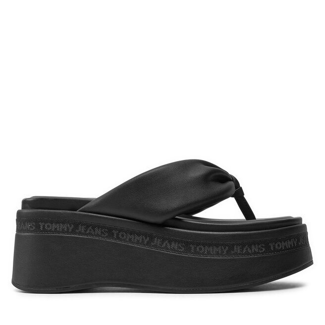 Japonki Tommy Jeans Tjw Wedge Sandal - Czarny