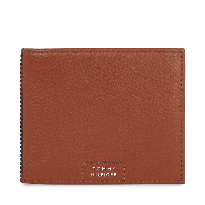 Duży Portfel Męski Tommy Hilfiger Th Prem Leather Flap & Coin - Brązowy