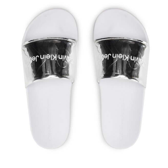 Calvin Klein Jeans Sandaler och Slip-ons Calvin Klein Jeans Slide Silver Monogram YW0YW00638 Silver 00T