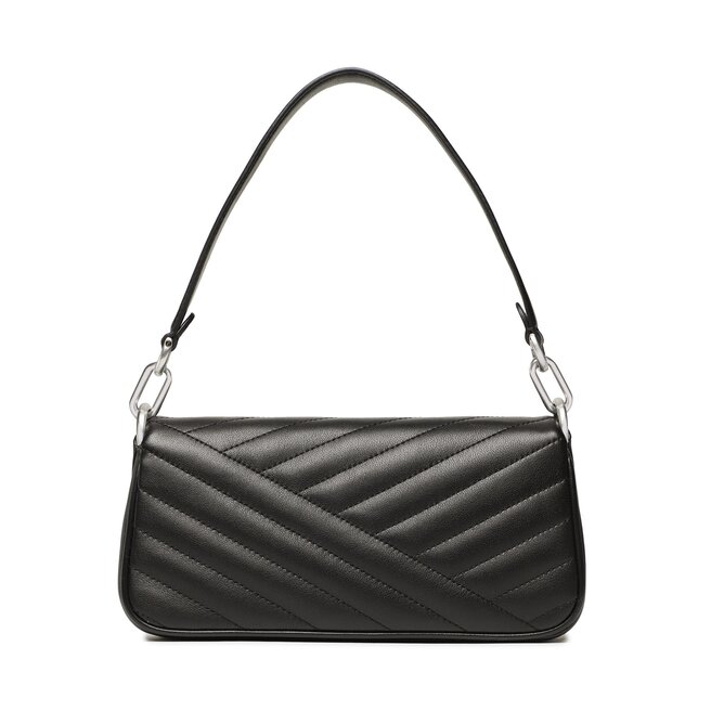 Tory Burch Táska Tory Burch Kira Chevron Small Flap Shoulder Bag 90456 Black/Rolled Nickel 002