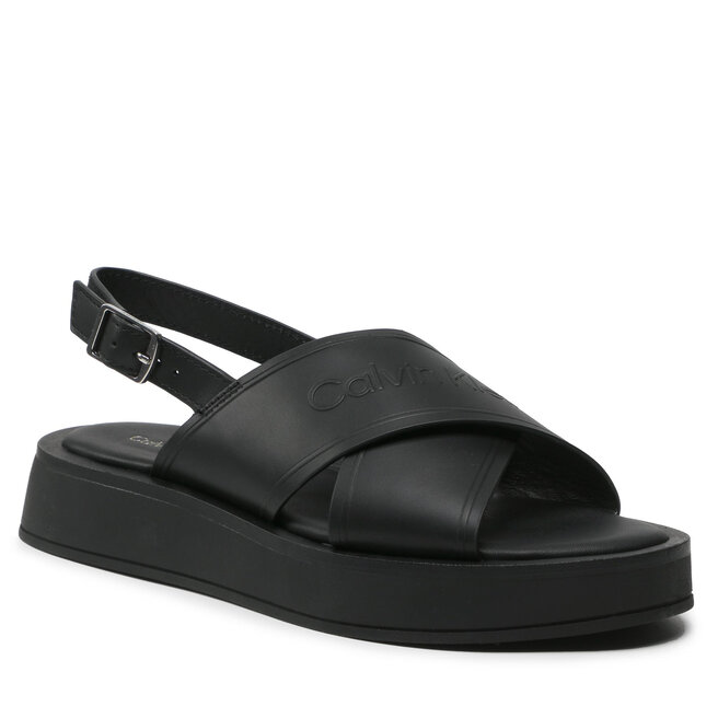 Sandale Calvin Klein Flatform Sandal Hf HW0HW01139 Ck Black BAX BAX imagine noua gjx.ro