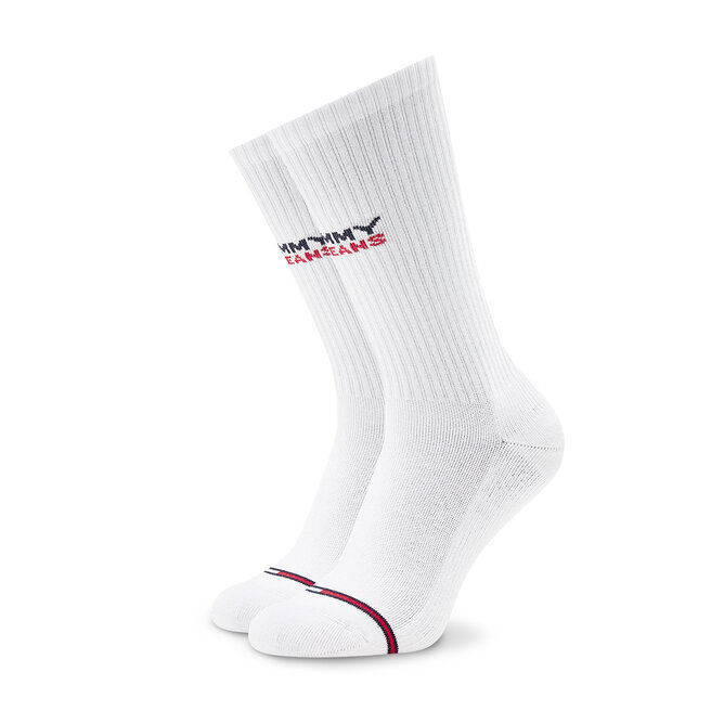 Tommy Jeans Set de 3 perechi de șosete medii unisex Tommy Jeans 701221224 White 001