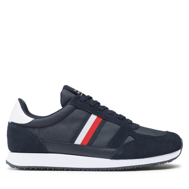 Sneakersy Tommy Hilfiger Runner Lo Vintage Mix - Granatowy
