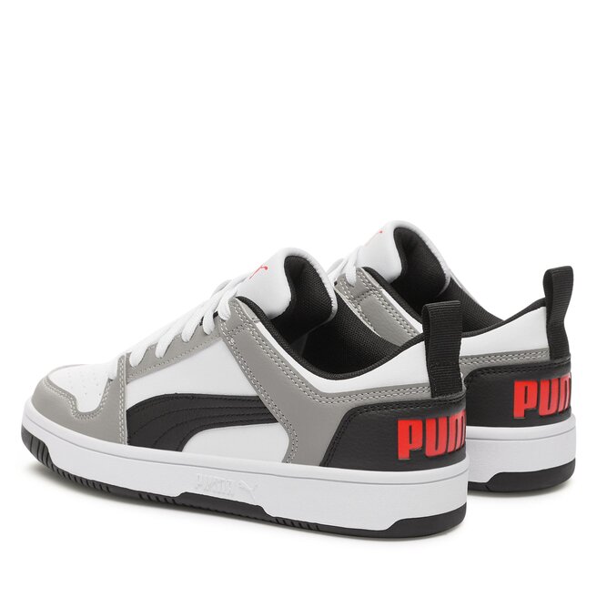 Puma Sneakersy Puma Rebound Layup Lo Sl Jr 370490 20 Puma White-Puma Black-Concrete Gray-For All Time Red