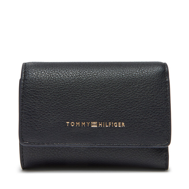 Mały Portfel Damski Tommy Hilfiger Th Logotape Trifold - Granatowy